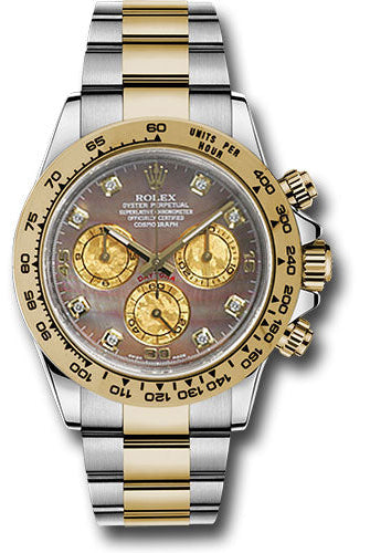 Rolex Yellow Rolesor Cosmograph Daytona 40 Watch - Dark Mother-Of-Pearl Gold Crystal Subdials Dial - 116503 bkmd