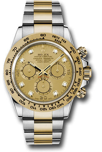 Rolex Yellow Rolesor Cosmograph Daytona 40 Watch - Champagne Diamond Dial - 116503 chd