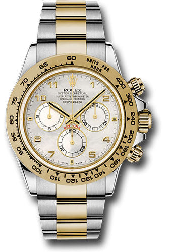 Rolex Yellow Rolesor Cosmograph Daytona 40 Watch - White Mother-Of-Pearl Arabic Dial - 116503 ma