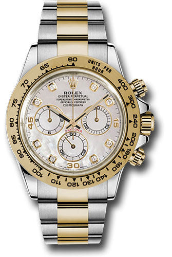 Rolex Yellow Rolesor Cosmograph Daytona 40 Watch - Mother-Of-Pearl Diamond Dial - 116503 md