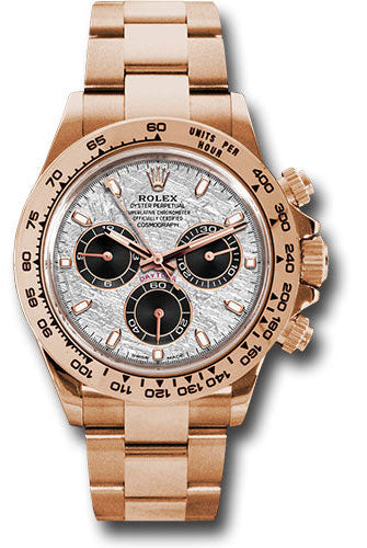 Rolex Everose Gold Cosmograph Daytona 40 Watch - Meteorite and Black Dial - Oyster Bracelet - 116505 mtbkio