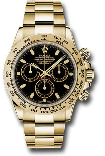 Rolex Yellow Gold Cosmograph Daytona 40 Watch - Black Index Dial - 116508 bki