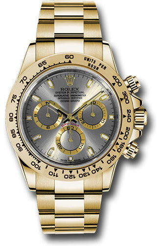 Rolex Yellow Gold Cosmograph Daytona 40 Watch - Steel Index Dial - 116508 sti