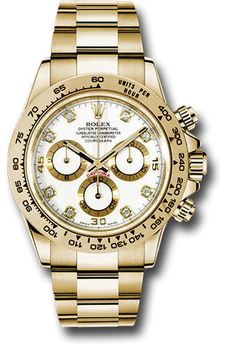 Rolex Yellow Gold Cosmograph Daytona 40 Watch - White Diamond Dial - 116508 wd