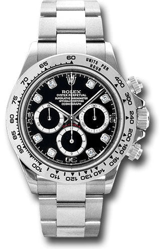Rolex White Gold Cosmograph Daytona 40 Watch - Black Diamond Dial - 116509 bkd