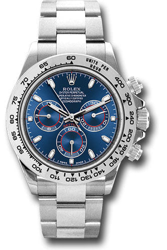 Rolex White Gold Cosmograph Daytona 40 Watch - Blue Index Dial - 116509 bli