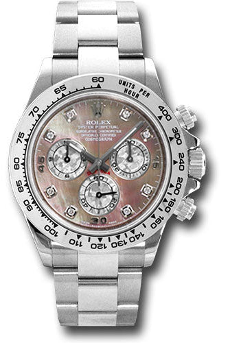 Rolex White Gold Cosmograph Daytona 40 Watch - Dark Mother-Of-Pearl Diamond Dial - 116509 dkltmd
