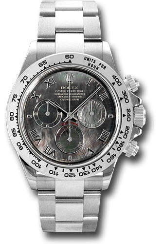 Rolex White Gold Cosmograph Daytona 40 Watch - Dark Mother-Of-Pearl Roman Dial - 116509 dkmr
