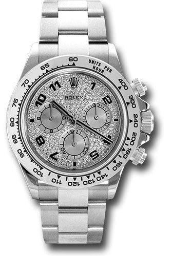 Rolex White Gold Cosmograph Daytona 40 Watch - Pave Diamond Arabic Dial - 116509 pave