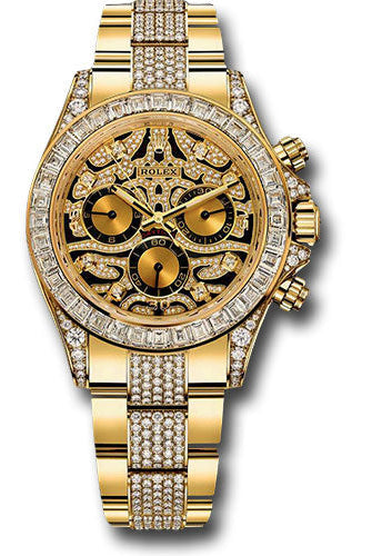 Rolex Yellow Gold Cosmograph Daytona 40 Watch - Diamond Bezel - Diamond Lugs - Eye of the Tiger Dial - Diamond Oyster