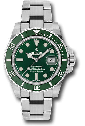 Rolex Steel Submariner Date Watch - The Hulk - Green Dial - 116610LV
