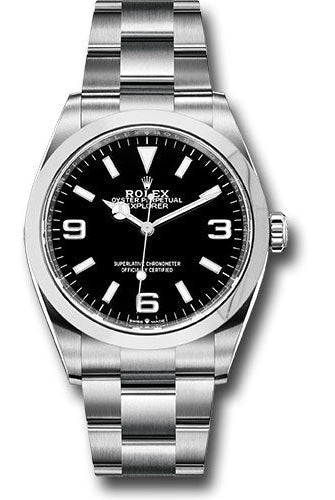 Rolex Stainless Steel Oyster Perpetual Explorer - Black Dial - Oyster Bracelet - Release - 124270