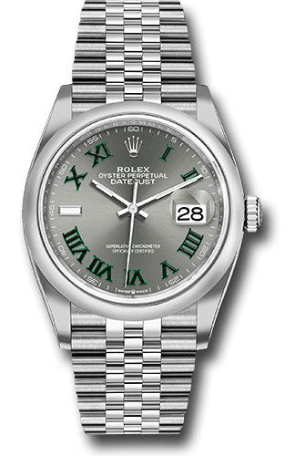 Rolex Oystersteel Datejust 36 Watch - Domed Bezel - Slate Roman Dial - Jubilee Bracelet - 126200 slgrj