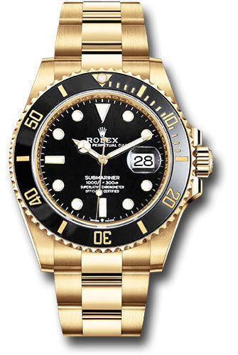 Rolex Yellow Gold Submariner Date Watch - Black Bezel - Black Dial - 126618LN