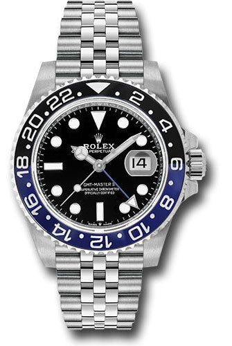 Rolex Steel GMT-Master II 40 Watch - Black And Blue Batman Bezel - Black Dial - Jubilee Bracelet - 126710BLNR j