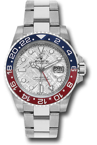 Rolex White Gold GMT-Master II 40 Watch - Blue and Red Pepsi Bezel - Meteorite Dial - Oyster Bracelet - 126719BLRO mt