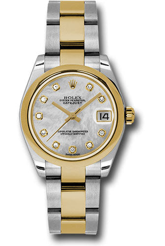 Rolex Steel and Yellow Gold Datejust 31 Watch - Domed Bezel - Mother-Of-Pearl Diamond Dial - Oyster Bracelet - 178243 mdo
