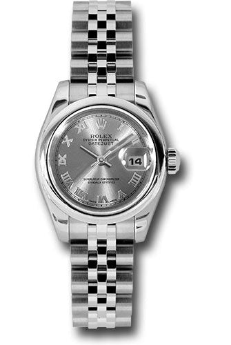 Rolex Steel Lady-Datejust 26 Watch - Domed Bezel - Rhodium Roman Dial - Jubilee Bracelet - 179160 rrj