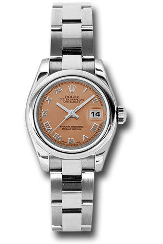 Rolex Steel Lady-Datejust 26 Watch - Domed Bezel - Pink Roman Dial - Oyster Bracelet - 179160 pro