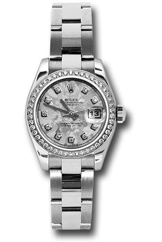 Rolex Steel and White Gold Lady Datejust 26 Watch - 46 Diamond Bezel - White Gold Crystal Diamond Dial - Oyster Bracelet -