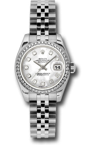 Rolex Steel and White Gold Lady-Datejust 26 Watch - 46 Diamond Bezel - Mother-Of-Pearl Diamond Dial - Jubilee Bracelet -