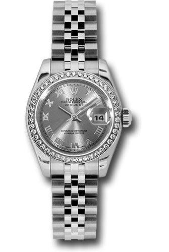 Rolex Steel and White Gold Lady Datejust 26 Watch - 46 Diamond Bezel - Rhodium Roman Dial - Jubilee Bracelet - 179384 rrj