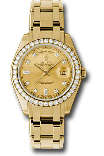 Rolex Yellow Gold Day-Date Special Edition 39 Watch - 40 Diamond Bezel - Champagne Diamond Dial - 18948 chd