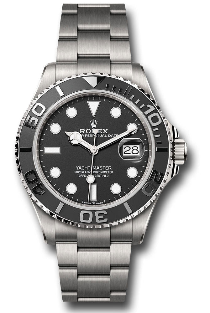 Rolex Rlx Titanium Yacht-Master 42 Watch - Bidirectional Rotatable Bezel - Black Dial - Oyster Bracelet - 226627 bko