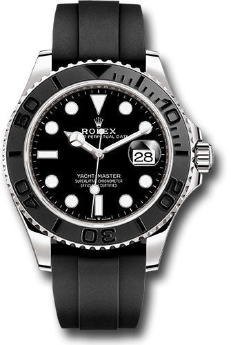 Rolex White Gold Yacht-Master 42 Watch - Black Dial - Oysterflex Strap - 226659 bk