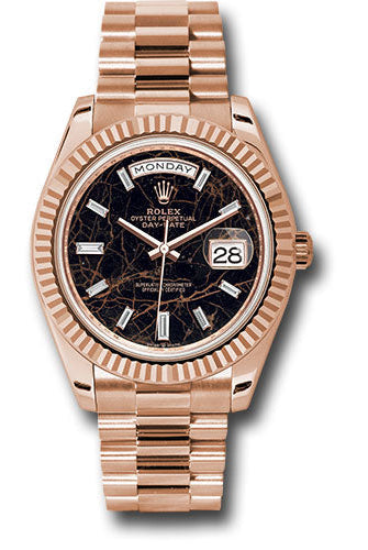 Rolex Everose Gold Day-Date 40 Watch - Fluted Bezel - Eisenkiesel Diamond Dial - President Bracelet - 228235 eidp