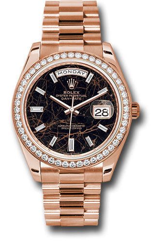 Rolex Everose Gold Day-Date 40 Watch - Diamond Bezel - Eisenkiesel Diamond Dial - President Bracelet - 228345rbr eidp