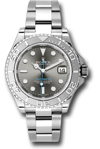Rolex Steel and Platinum Rolesium Yacht-Master 37 Watch - Dark Rhodium Dial - 268622 dkrh