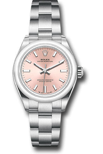 Rolex Oyster Perpetual 28 Watch - Domed Bezel - Pink Index Dial - Oyster Bracelet - 276200 pio