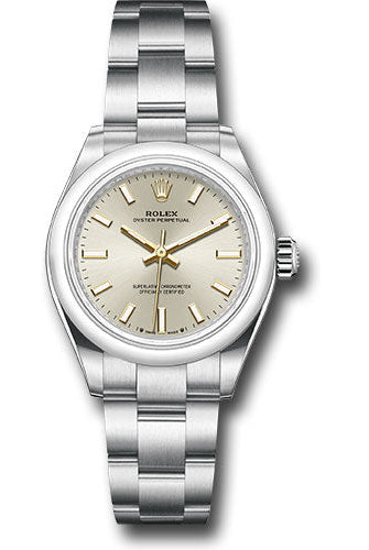 Rolex Oyster Perpetual 28 Watch - Domed Bezel - Silver Index Dial - Oyster Bracelet - 276200 sio