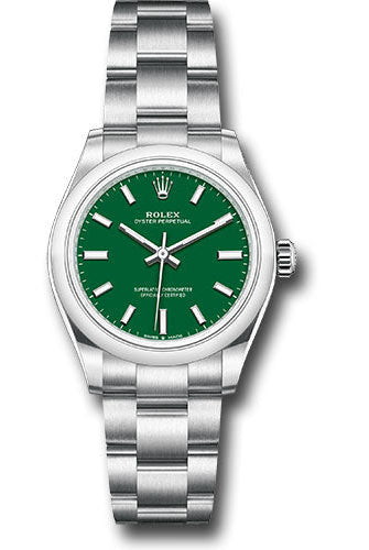 Rolex Oyster Perpetual 31 Watch - Domed Bezel - Green Index Dial - Oyster Bracelet - 277200 greio
