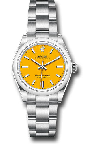 Rolex Oyster Perpetual 31 Watch - Domed Bezel - Yellow Index Dial - Oyster Bracelet - 277200 yio
