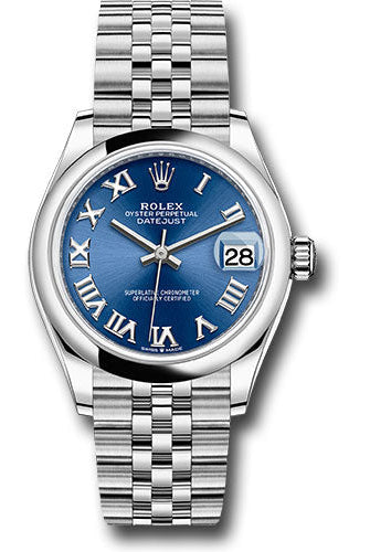 Rolex Steel and White Gold Datejust 31 Watch - Domed Bezel - Blue Roman Dial - Jubilee Bracelet - 2021 Release - 278240 blrj
