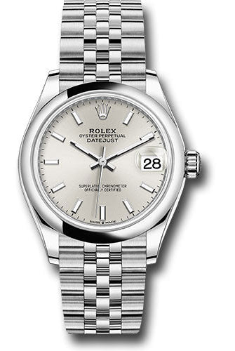 Rolex Steel and White Gold Datejust 31 Watch - Domed Bezel - Silver Index Dial - Jubilee Bracelet - 278240 sij