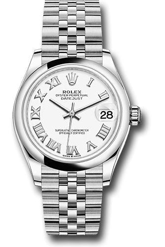 Rolex Steel and White Gold Datejust 31 Watch - Domed Bezel - White Roman Dial - Jubilee Bracelet - 278240 wrj