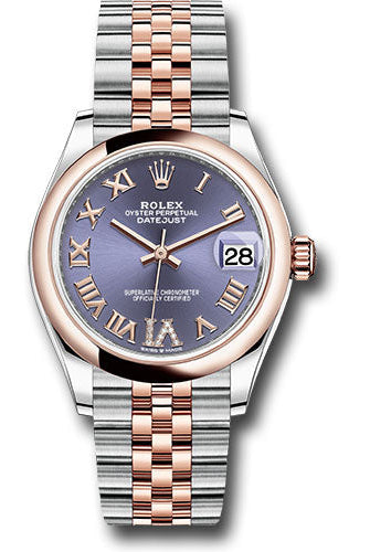 Rolex Steel and Everose Gold Datejust 31 Watch - Domed Bezel - Chocolate Diamond Roman VI Dial - Jubilee Bracelet - 278241