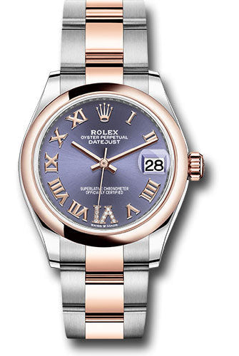 Rolex Steel and Everose Gold Datejust 31 Watch - Domed Bezel - Chocolate Diamond Roman VI Dial - Oyster Bracelet - 278241