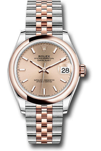 Rolex Steel and Everose Gold Datejust 31 Watch - Domed Bezel - Rose Roman Dial - Jubilee Bracelet - 278241 roij