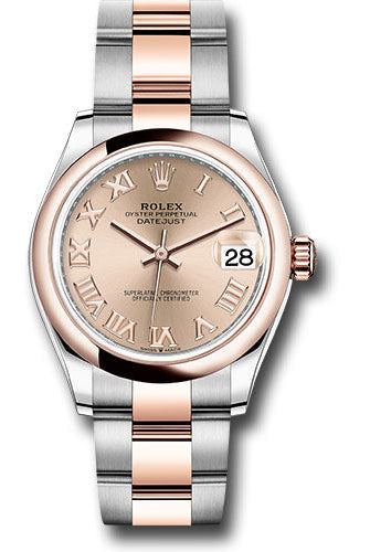 Rolex Everose Rolesor Datejust 31 Watch - Domed Bezel - RosŽ Roman Dial - Oyster Bracelet - 278241 rsro