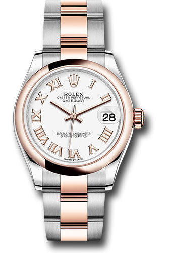 Rolex Steel and Everose Gold Datejust 31 Watch - Domed Bezel - RosŽ Index Dial - Oyster Bracelet - 278241 wro