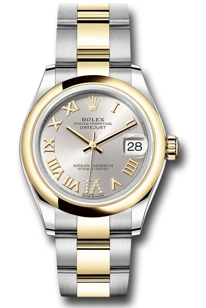 Rolex Steel and Yellow Gold Datejust 31 Watch - Domed Bezel - Silver Diamond Roman Six Dial - Oyster Bracelet - 278243 sdr6o