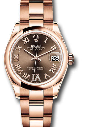 Rolex Everose Gold Datejust 31 Watch - Domed Bezel - Chocolate Diamond Six Dial - Oyster Bracelet - 278245 chodr6o