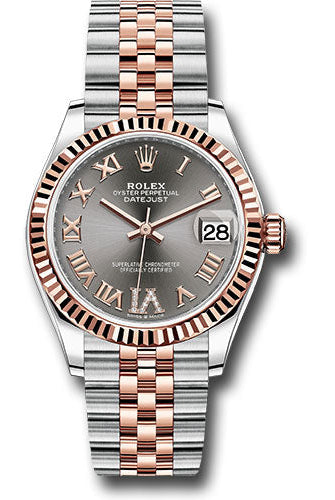 Rolex Steel and Everose Gold Datejust 31 Watch - Fluted Bezel - Mother-Of-Pearl Diamond Dial - Jubilee Bracelet - 278271 dkrhdr6j