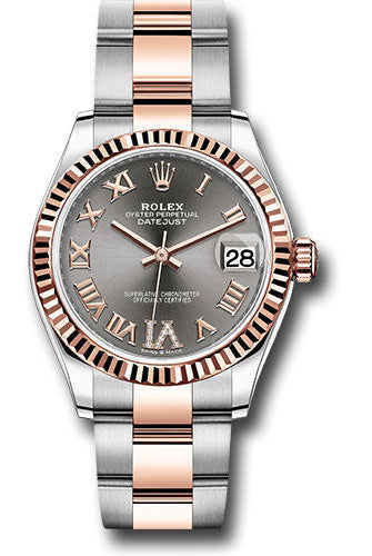 Rolex Steel and Everose Gold Datejust 31 Watch - Fluted Bezel - Mother-Of-Pearl Diamond Dial - Oyster Bracelet - 278271 dkrhdr6o
