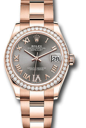 Rolex Everose Gold Datejust 31 Watch - Diamond Bezel - Rhodium Diamond Six Dial - Oyster Bracelet - 278285RBR dkrhdr6o