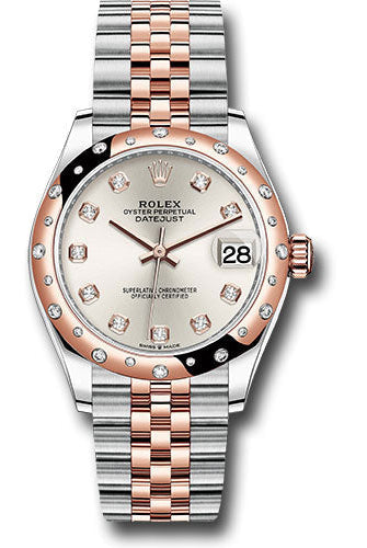 Rolex Steel and Everose Gold Datejust 31 Watch - 24 Diamond Bezel - RosŽ Diamond Dial - Jubilee Bracelet - 278341RBR sdj
